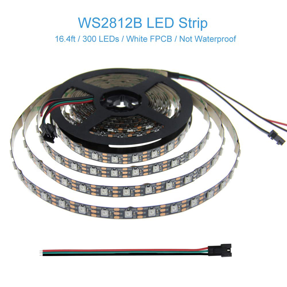 WS2812B DC5V Series Flexible LED Strip Lights, Programmable Pixel Full Color Chasing, Indoor Use, 300LEDs, 1.64ft ~ 16.4ft Per Reel By Sale WS2812B DC5V Series Flexible LED Strip Lights, Programmable Pixel Full Color Chasing, Indoor Use, 300LEDs, 1.64ft ~ 16.4ft Per Reel By Sale